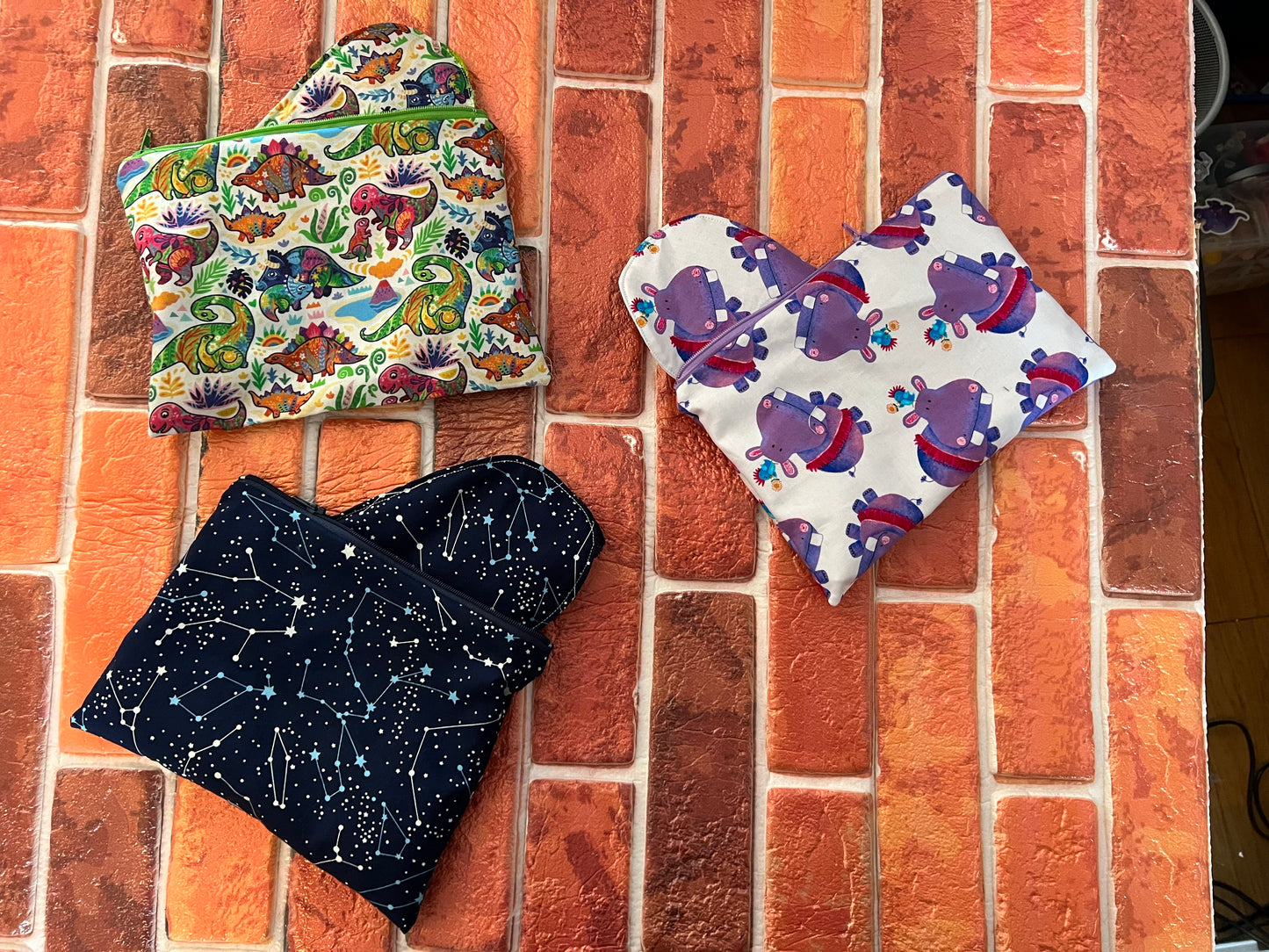 Handmade sleep mask and matching travel bag