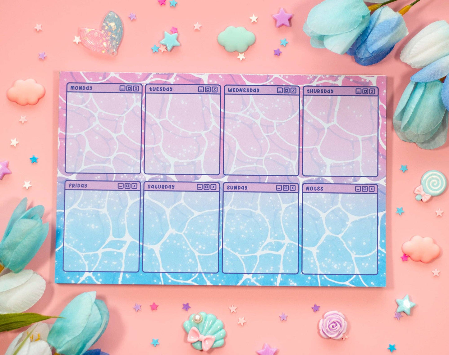 Vaporwave Water Weekly Planner Pad