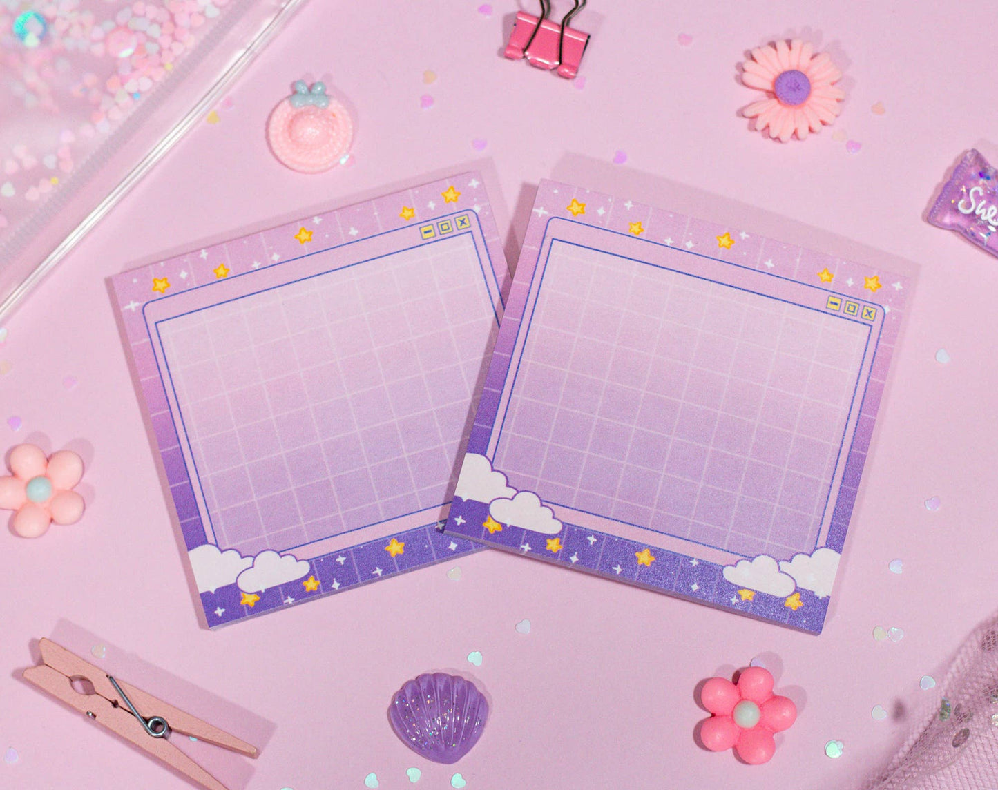 Purple Gradient Clouds Sticky Notes